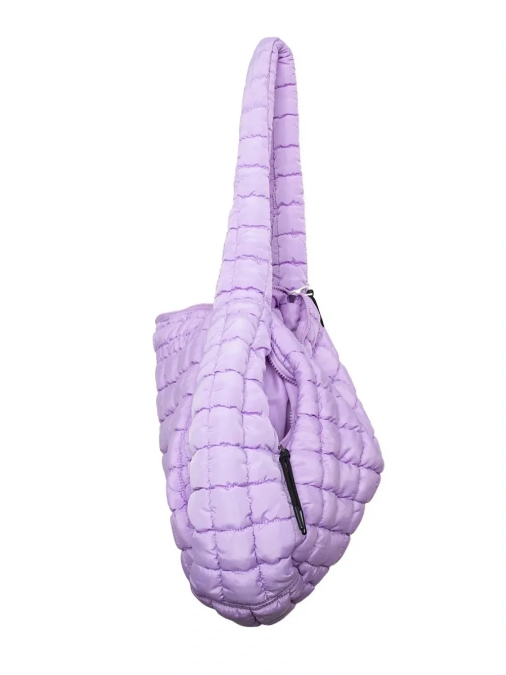 Quilted Hobo Tote Bag - Lavender